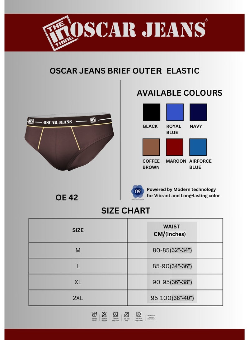 OSCAR JEANS 6-Pack Premium 100% Cotton Men's Underwear Briefs Super Combed Soft Knitted Antibacterial Breathable Elastic Waistband - Image 4